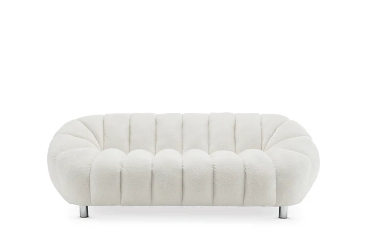 Teddy Boucle White 3 Seater Sofa CANAPÉ