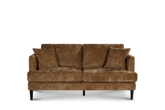 Textured Chenille Brown 3 Seater Sofa ELEGANZA