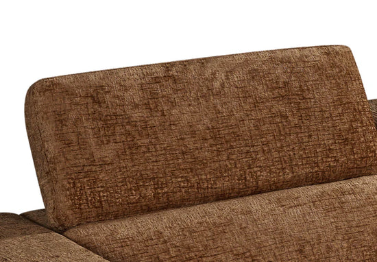 Textured Chenille Brown Right Hand Facing Corner Sofa TRIONFO