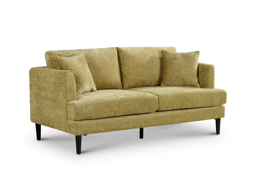 Textured Chenille Gold 3 Seater Sofa ELEGANZA