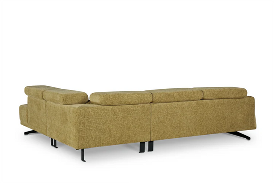 Textured Chenille Gold Right Hand Facing Corner Sofa TRIONFO