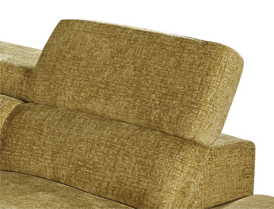 Textured Chenille Gold Right Hand Facing Corner Sofa TRIONFO