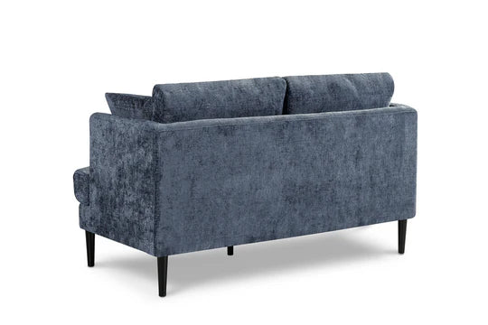 Textured Chenille Blue 2 Seater Sofa ELEGANZA
