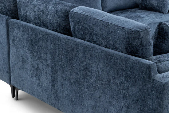 Textured Chenille Blue Corner Sofa 2C2 QUARTIERE