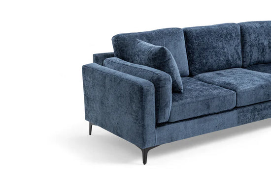 Textured Chenille Blue Corner Sofa 2C2 QUARTIERE