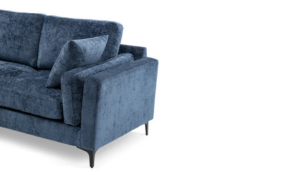 Textured Chenille Blue Corner Sofa 2C2 QUARTIERE