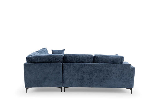 Textured Chenille Blue Corner Sofa 2C2 QUARTIERE