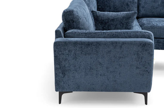 Textured Chenille Blue Corner Sofa 2C2 QUARTIERE