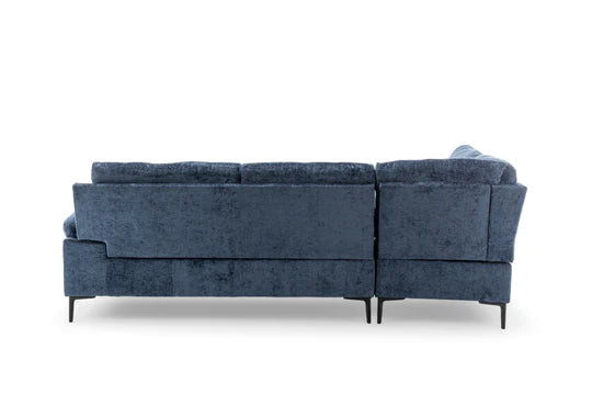 Textured Chenille Blue Left Hand Facing Corner Sofa SCALO