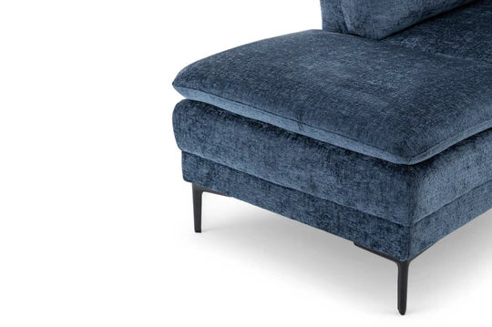 Textured Chenille Blue Left Hand Facing Corner Sofa SCALO
