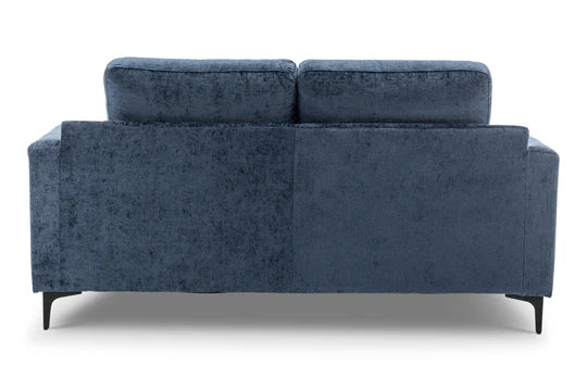 Textured Chenille Blue 2 Seater Sofa QUARTIERE