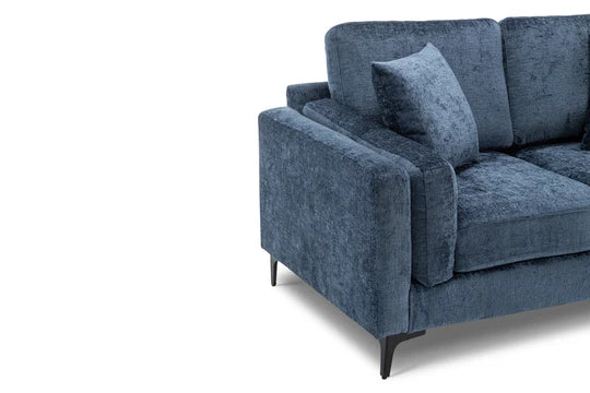 Textured Chenille Blue 2 Seater Sofa QUARTIERE