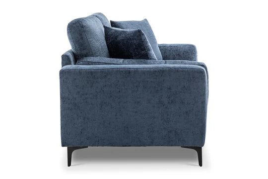 Textured Chenille Blue 2 Seater Sofa QUARTIERE