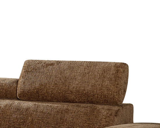 Textured Chenille Brown Right Hand Facing Corner Sofa COLLEGAMENTO