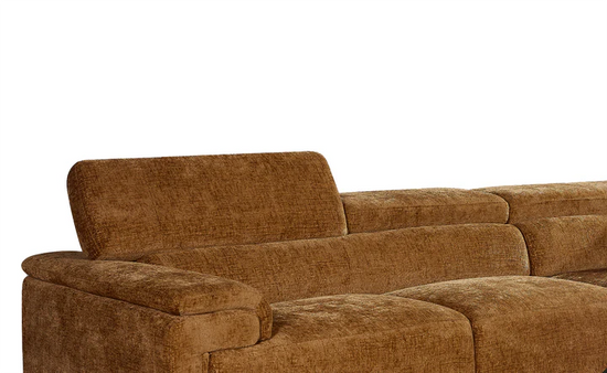Textured Chenille Burnt Orange Right Hand Facing Corner Sofa VENTO