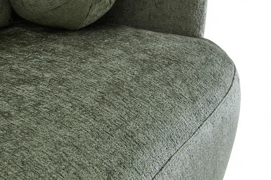 Textured Chenille Green 3 Seater Sofa PATRIMONIO