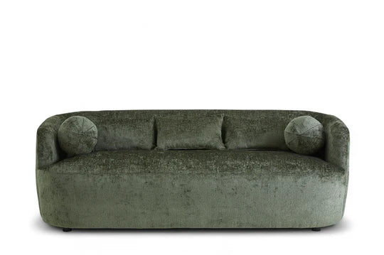 Textured Chenille Green 3 Seater Sofa PATRIMONIO