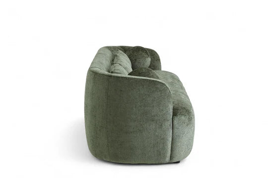 Textured Chenille Green 3 Seater Sofa PATRIMONIO