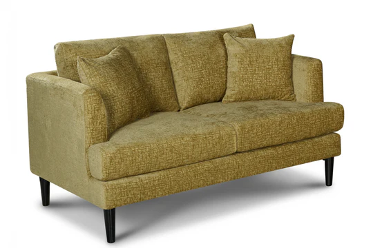 Textured Chenille Gold 2 Seater Sofa ELEGANZA