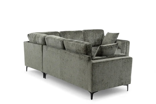 Textured Chenille Green Corner Sofa 2C2 QUARTIERE