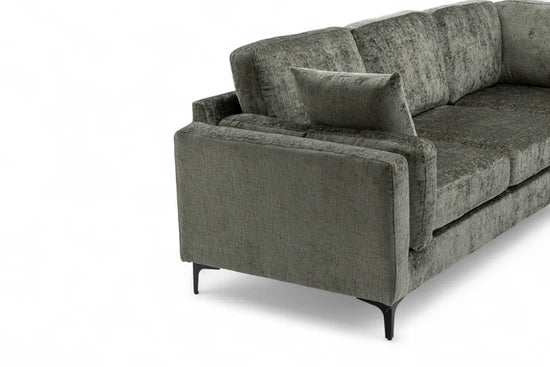 Textured Chenille Green Corner Sofa 2C2 QUARTIERE