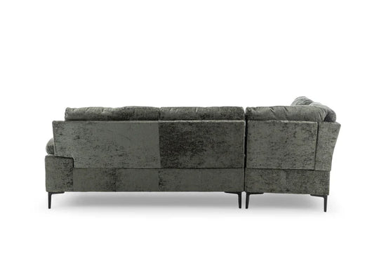 Textured Chenille Green Left Hand Facing Corner Sofa MOLO