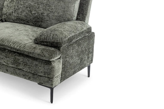 Textured Chenille Green Left Hand Facing Corner Sofa MOLO