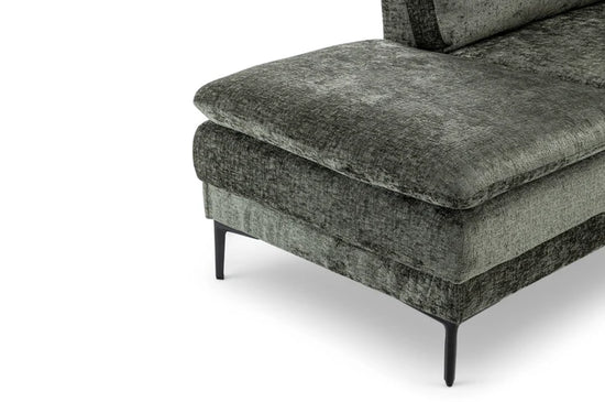 Textured Chenille Green Left Hand Facing Corner Sofa MOLO