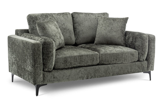 Textured Chenille Green 2 Seater Sofa QUARTIERE