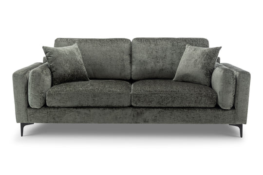 Textured Chenille Green 3 Seater Sofa QUARTIERE