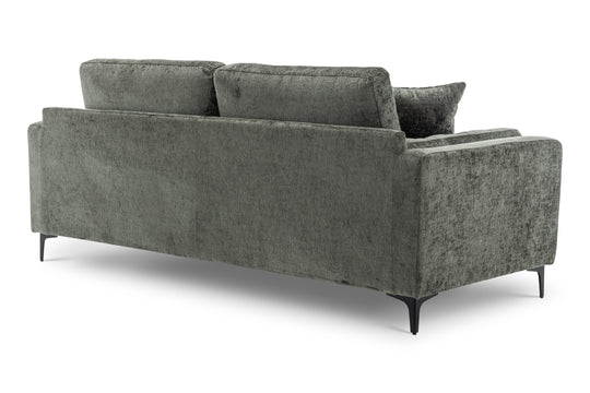 Textured Chenille Green 3 Seater Sofa QUARTIERE
