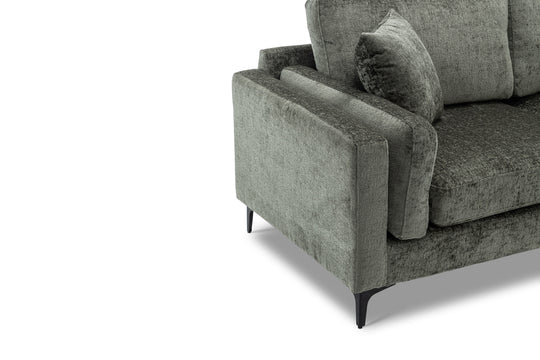 Textured Chenille Green 3 Seater Sofa QUARTIERE