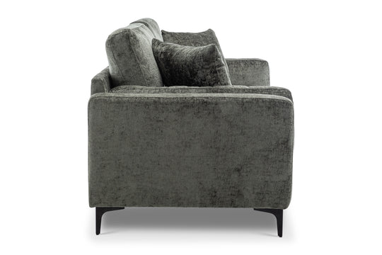 Textured Chenille Green 3 Seater Sofa QUARTIERE