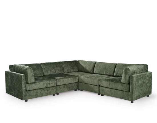 Green Textured Chenille 2C2 Modular Corner Sofa TOSCANA