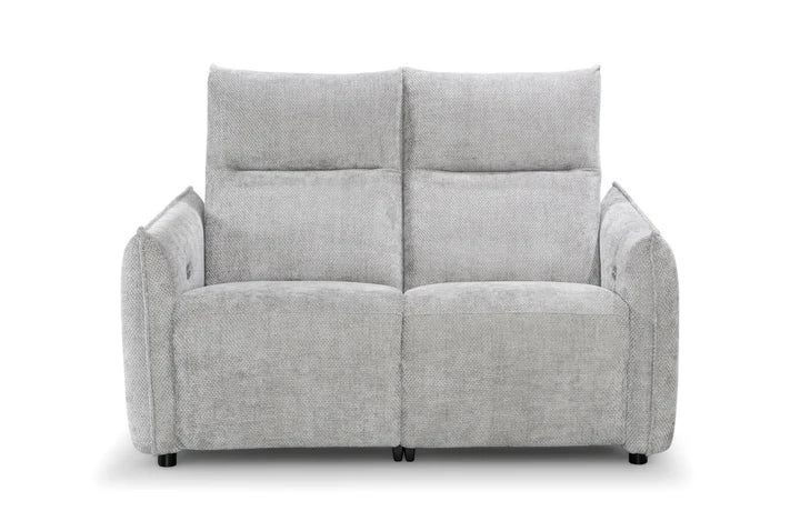 Woven Chenille Grey 2 Seater Electric Recliner Sofa CARRERA LUSSO