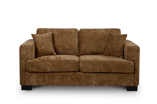 Textured Chenille Brown 2 Seater Sofa VELOCITÀ