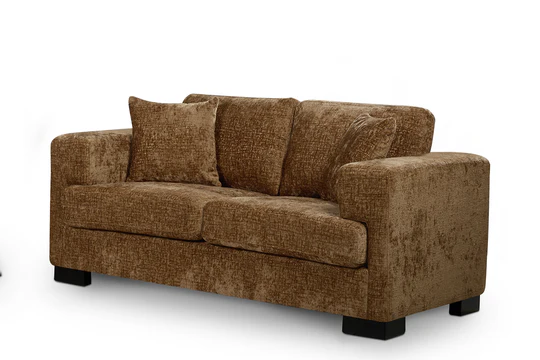 Textured Chenille Brown 2 Seater Sofa VELOCITÀ