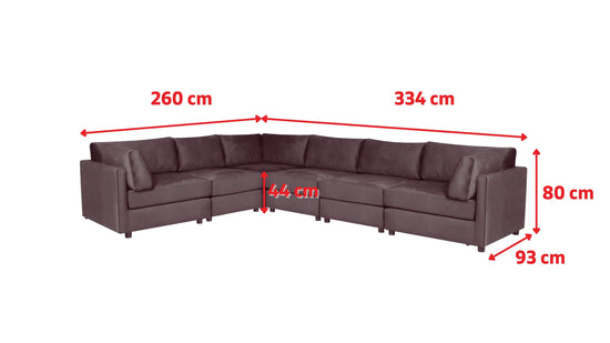 Corduroy Navy Blue 2C3 Modular Corner Sofa TOSCANA