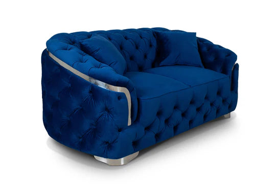 Velvet Blue 2 Seater Sofa PRATO
