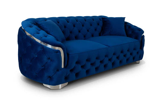 Velvet Blue 3 Seater Sofa PRATO