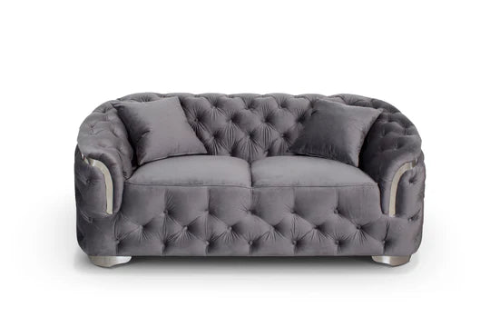 Velvet Dark Grey 2 Seater Sofa PRATO