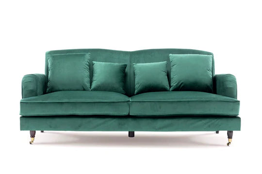 Velvet Emerald Green 3 Seater Sofa STILE