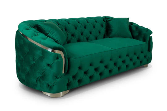 Velvet Emerald Green 3 Seater Sofa PRATO