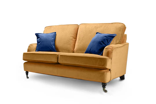 Velvet Mustard Gold 2 Seater Bella Sofa ASBURY
