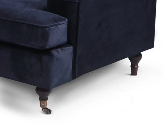Velvet Navy Blue 1 Seater Bella Sofa ASBURY
