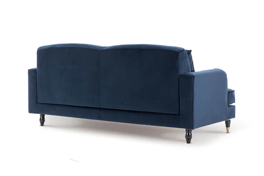 Velvet Navy Blue 3 Seater Sofa STILE