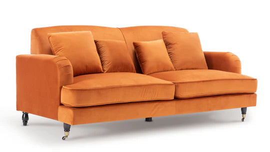 Velvet Orange 3 + 2 Seater Sofa Set STILE