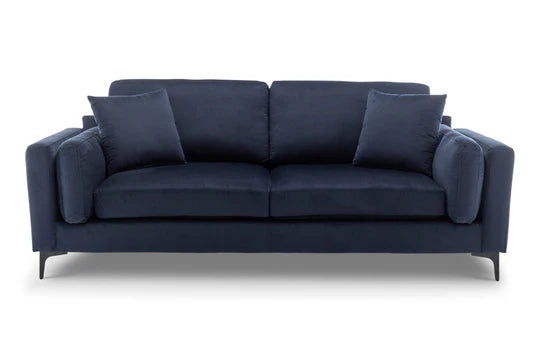 Velvet Navy Blue 3 Seater Sofa QUARTIERE