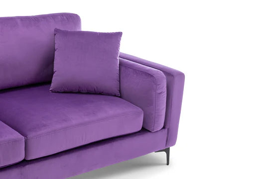 Velvet Purple 3 Seater Sofa QUARTIERE