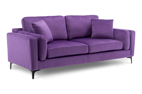 Velvet Purple 3 Seater Sofa QUARTIERE
